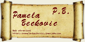 Pamela Bećković vizit kartica